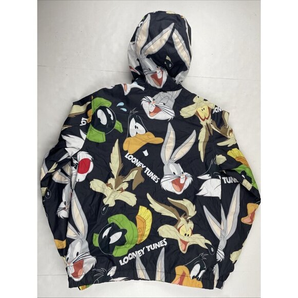 Members Only Looney Tunes Windbreaker Youth Sz 14/16 Hooded Full Zip Mesh Lined - Picture 3 of 9